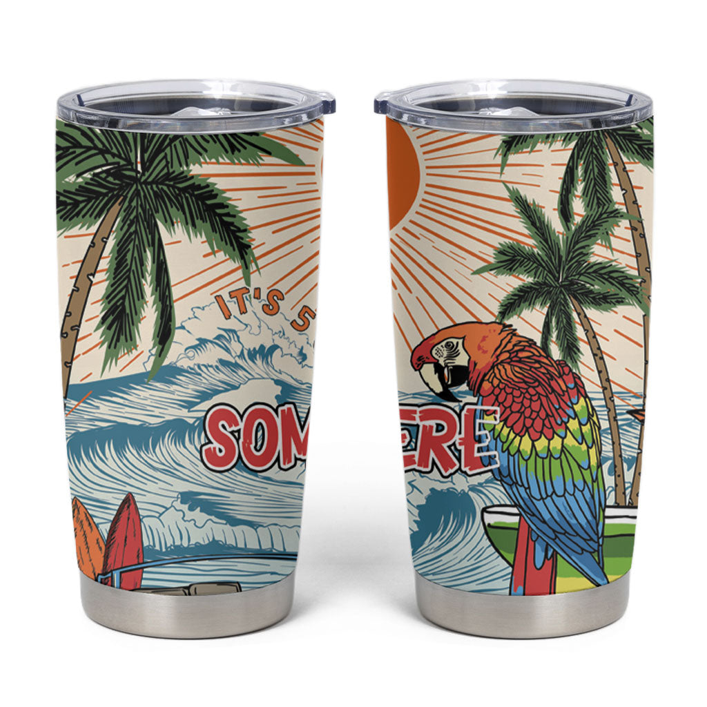 Summer Holiday It's 5 o'clock Somewhere Vintage Hawaii Tumbler Cup LT7 Colorful - Polynesian Pride