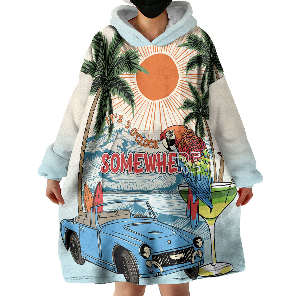 Summer Holiday It's 5 o'clock Somewhere Vintage Hawaii Wearable Blanket Hoodie LT7 - Polynesian Pride