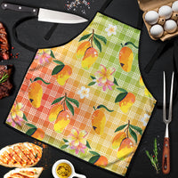 Aloha Hawaii Palaka Print Mango Plumeria Apron Tropical Vibes LT7 Multicolor - Polynesian Pride