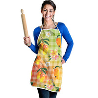 Aloha Hawaii Palaka Print Mango Plumeria Apron Tropical Vibes LT7 - Polynesian Pride