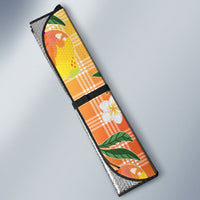 Aloha Hawaii Palaka Print Mango Plumeria Auto Sun Shade Tropical Vibes LT7 - Polynesian Pride