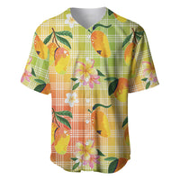 Aloha Hawaii Palaka Print Mango Plumeria Baseball Jersey Tropical Vibes LT7 Multicolor - Polynesian Pride