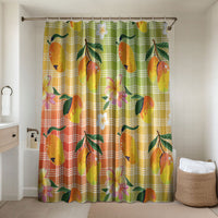 Aloha Hawaii Palaka Print Mango Plumeria Bathroom Set Tropical Vibes LT7 Shower Curtain Only Multicolor - Polynesian Pride