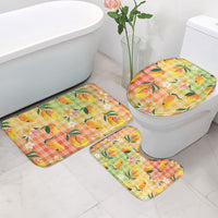 Aloha Hawaii Palaka Print Mango Plumeria Bathroom Set Tropical Vibes LT7 - Polynesian Pride