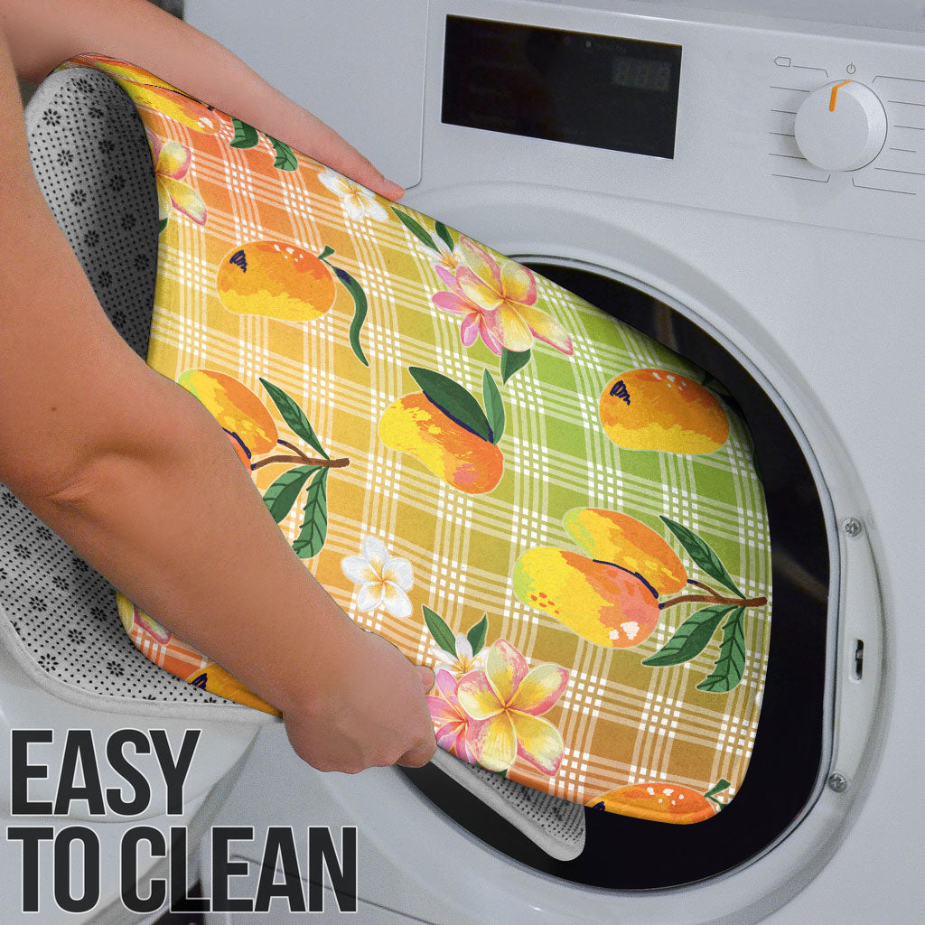 Aloha Hawaii Palaka Print Mango Plumeria Bathroom Set Tropical Vibes LT7 - Polynesian Pride