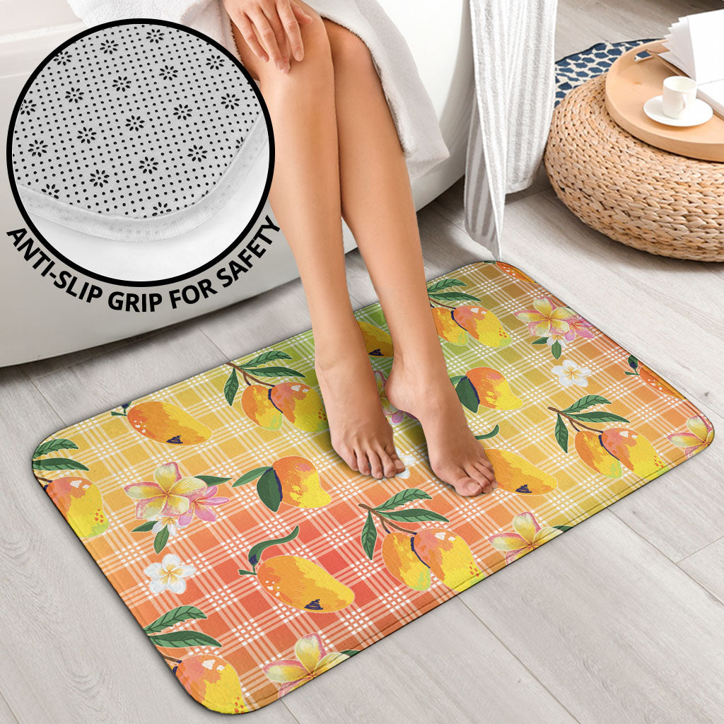 Aloha Hawaii Palaka Print Mango Plumeria Bathroom Set Tropical Vibes LT7 - Polynesian Pride