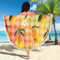Aloha Hawaii Palaka Print Mango Plumeria Beach Blanket Tropical Vibes LT7 - Polynesian Pride