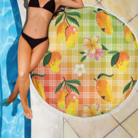 Aloha Hawaii Palaka Print Mango Plumeria Beach Blanket Tropical Vibes LT7 - Polynesian Pride