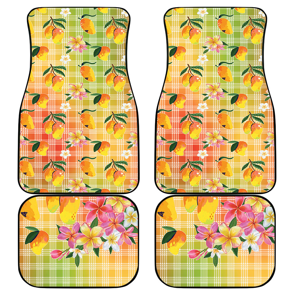 Aloha Hawaii Palaka Print Mango Plumeria Car Mats Tropical Vibes LT7 - Polynesian Pride