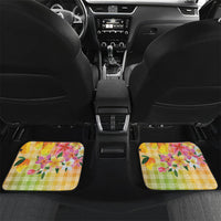 Aloha Hawaii Palaka Print Mango Plumeria Car Mats Tropical Vibes LT7 Set 2pcs - Back Multicolor - Polynesian Pride