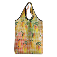 Aloha Hawaii Palaka Print Mango Plumeria Grocery Bag Tropical Vibes LT7 - Polynesian Pride