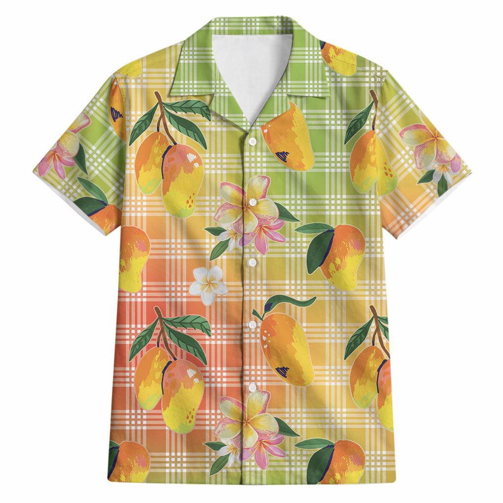 Aloha Hawaii Palaka Print Mango Plumeria Hawaiian Shirt Tropical Vibes LT7 Multicolor - Polynesian Pride