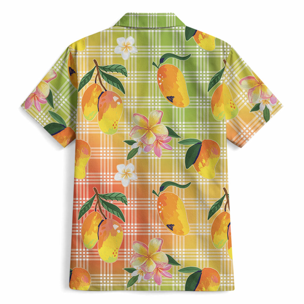 Aloha Hawaii Palaka Print Mango Plumeria Hawaiian Shirt Tropical Vibes LT7 - Polynesian Pride