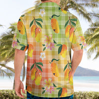 Aloha Hawaii Palaka Print Mango Plumeria Hawaiian Shirt Tropical Vibes LT7 - Polynesian Pride