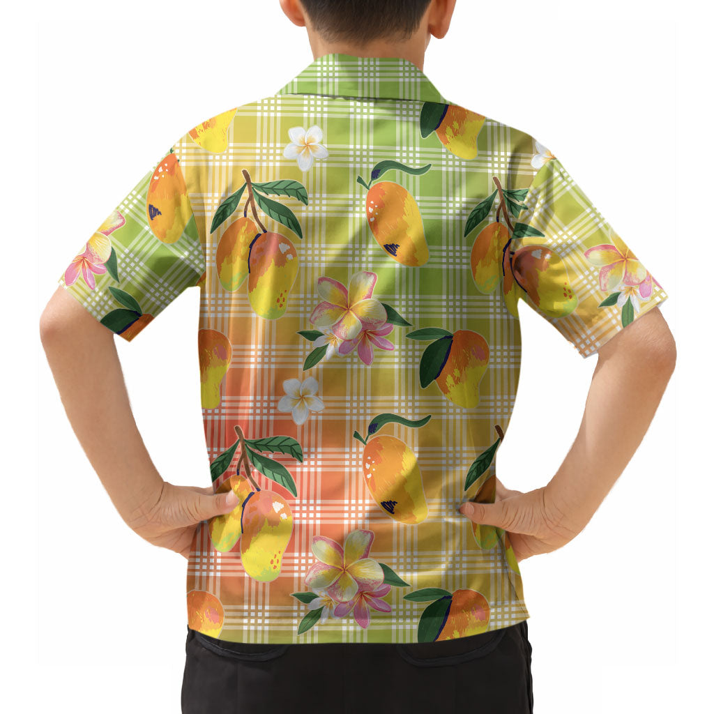 Aloha Hawaii Palaka Print Mango Plumeria Hawaiian Shirt Tropical Vibes LT7 - Polynesian Pride