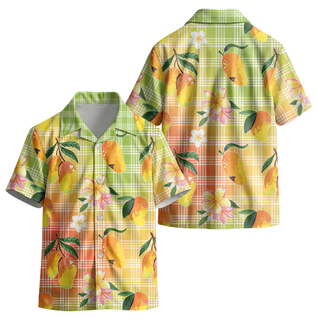 Aloha Hawaii Palaka Print Mango Plumeria Kid Hawaiian Shirt Tropical Vibes LT7 - Polynesian Pride