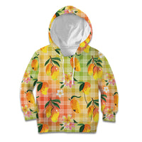 Aloha Hawaii Palaka Print Mango Plumeria Kid Hoodie Tropical Vibes LT7 Hoodie Multicolor - Polynesian Pride