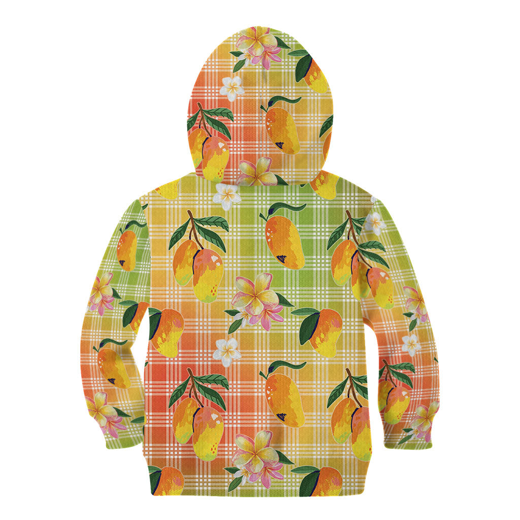 Aloha Hawaii Palaka Print Mango Plumeria Kid Hoodie Tropical Vibes LT7 - Polynesian Pride