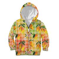 Aloha Hawaii Palaka Print Mango Plumeria Kid Hoodie Tropical Vibes LT7 Zip Hoodie Multicolor - Polynesian Pride