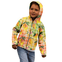 Aloha Hawaii Palaka Print Mango Plumeria Kid Hoodie Tropical Vibes LT7 - Polynesian Pride