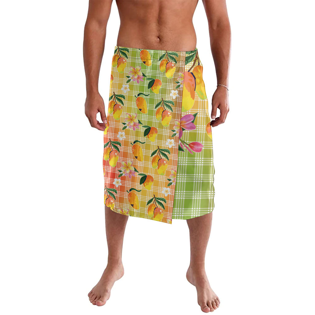 Aloha Hawaii Palaka Print Mango Plumeria Lavalava Tropical Vibes LT7 Multicolor - Polynesian Pride