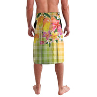 Aloha Hawaii Palaka Print Mango Plumeria Lavalava Tropical Vibes LT7 - Polynesian Pride