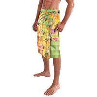 Aloha Hawaii Palaka Print Mango Plumeria Lavalava Tropical Vibes LT7 - Polynesian Pride