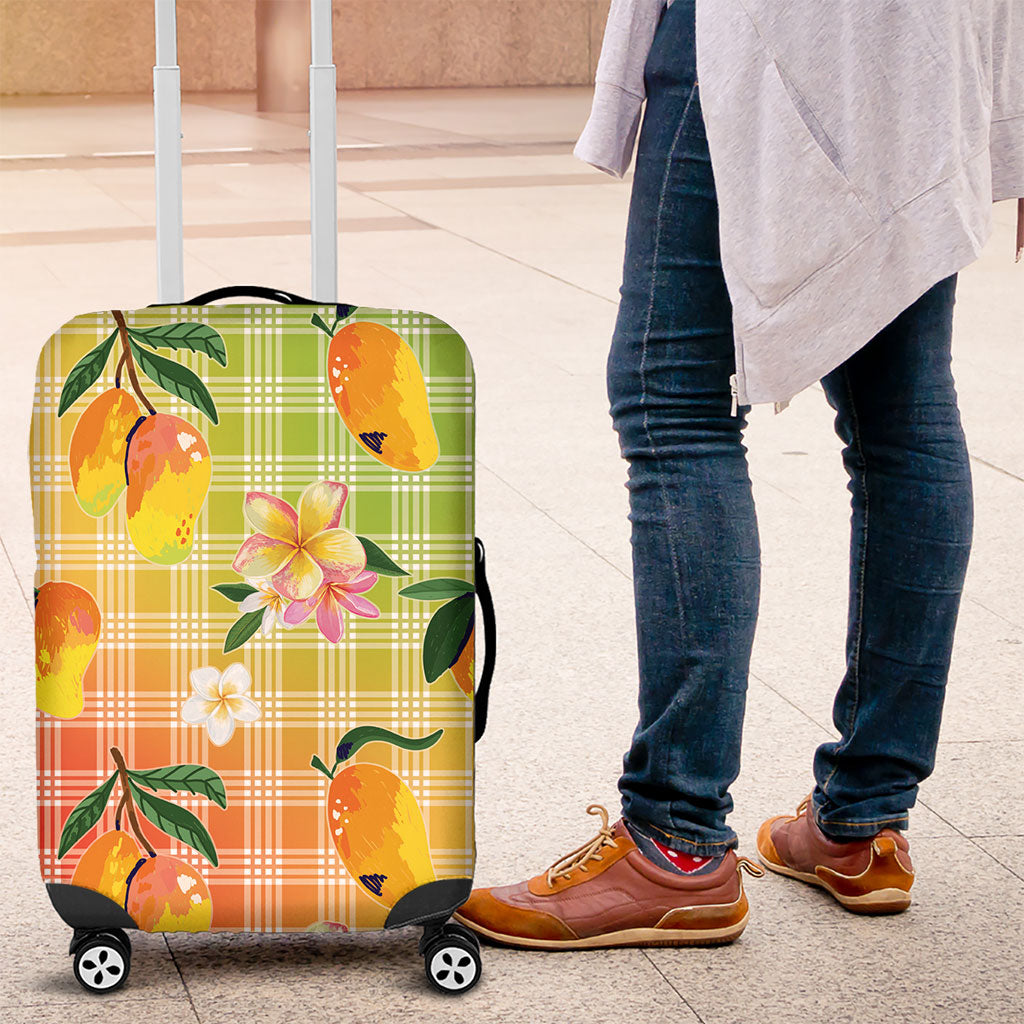 Aloha Hawaii Palaka Print Mango Plumeria Luggage Cover Tropical Vibes LT7 Multicolor - Polynesian Pride