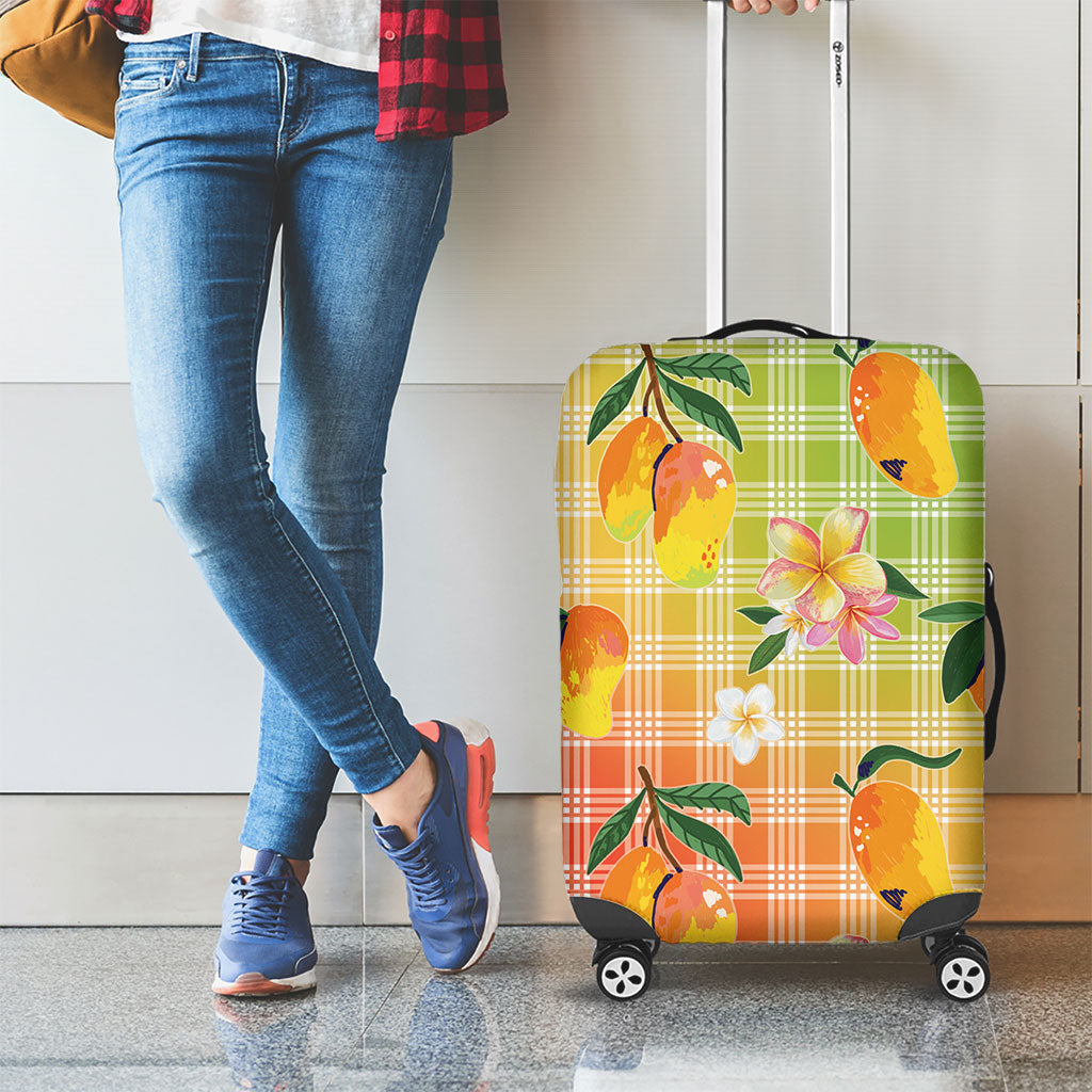 Aloha Hawaii Palaka Print Mango Plumeria Luggage Cover Tropical Vibes LT7 - Polynesian Pride