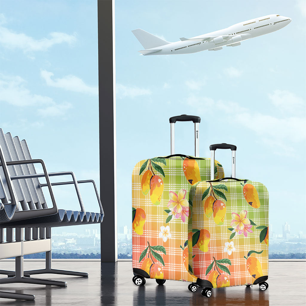 Aloha Hawaii Palaka Print Mango Plumeria Luggage Cover Tropical Vibes LT7 - Polynesian Pride