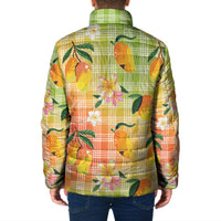 Aloha Hawaii Palaka Print Mango Plumeria Padded Jacket Tropical Vibes LT7 - Polynesian Pride