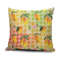 Aloha Hawaii Palaka Print Mango Plumeria Pillow Cover Tropical Vibes LT7 Multicolor - Polynesian Pride