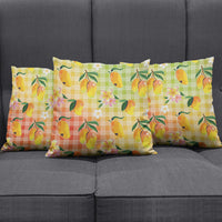 Aloha Hawaii Palaka Print Mango Plumeria Pillow Cover Tropical Vibes LT7 - Polynesian Pride