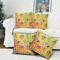 Aloha Hawaii Palaka Print Mango Plumeria Pillow Cover Tropical Vibes LT7 - Polynesian Pride