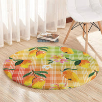 Aloha Hawaii Palaka Print Mango Plumeria Round Carpet Tropical Vibes LT7 - Polynesian Pride