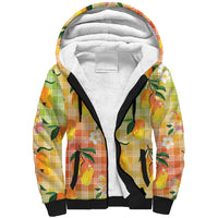 Aloha Hawaii Palaka Print Mango Plumeria Sherpa Hoodie Tropical Vibes LT7 Unisex Multicolor - Polynesian Pride