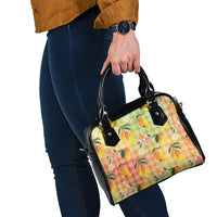 Aloha Hawaii Palaka Print Mango Plumeria Shoulder Handbag Tropical Vibes LT7 - Polynesian Pride
