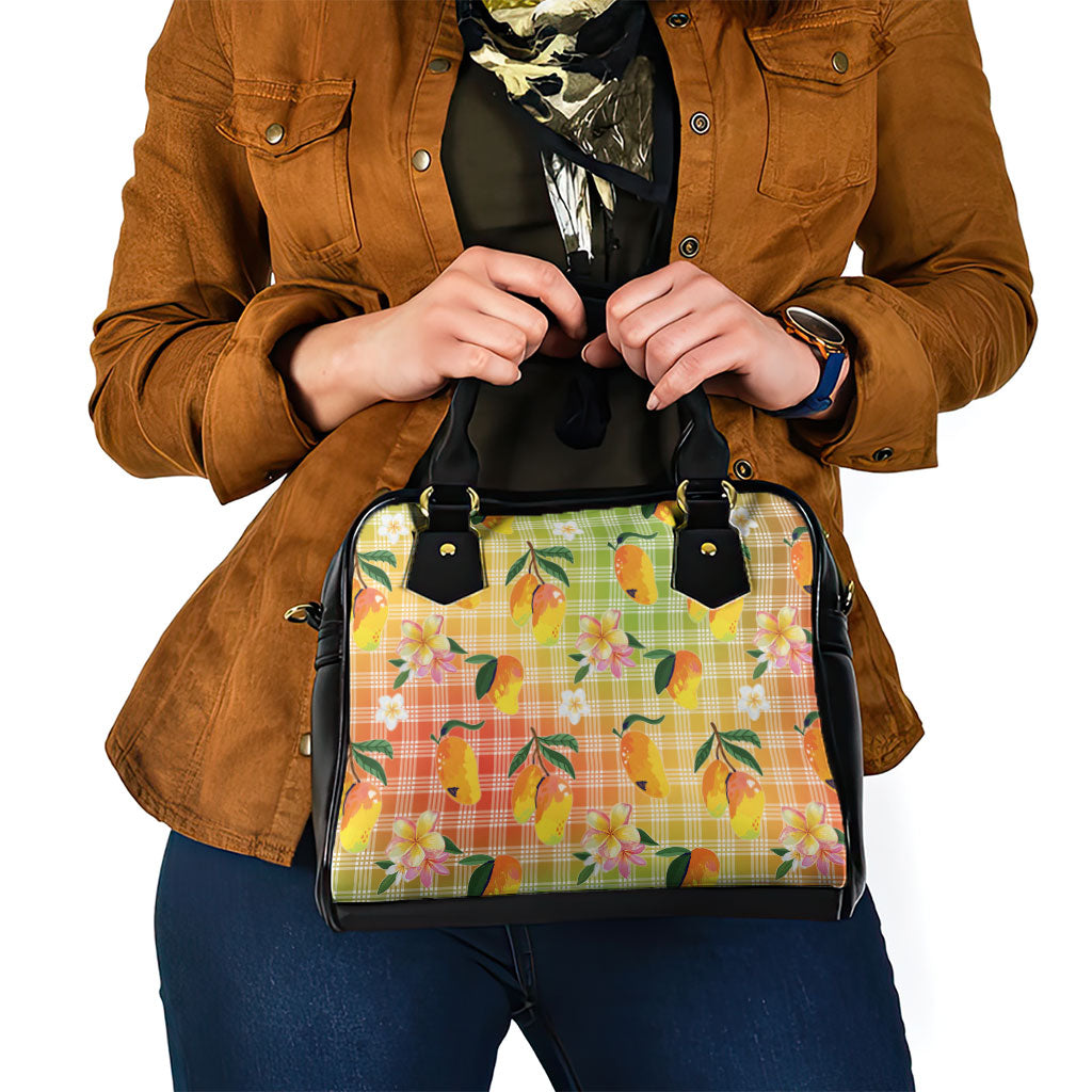 Aloha Hawaii Palaka Print Mango Plumeria Shoulder Handbag Tropical Vibes LT7 - Polynesian Pride