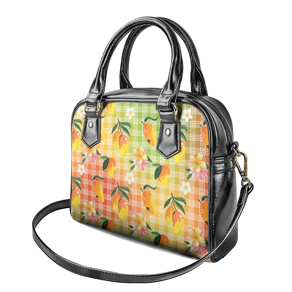 Aloha Hawaii Palaka Print Mango Plumeria Shoulder Handbag Tropical Vibes LT7 - Polynesian Pride