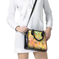 Aloha Hawaii Palaka Print Mango Plumeria Shoulder Handbag Tropical Vibes LT7 - Polynesian Pride