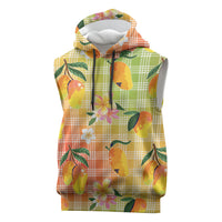 Aloha Hawaii Palaka Print Mango Plumeria Sleeveless Hoodie Tropical Vibes LT7 Multicolor - Polynesian Pride