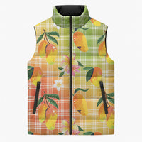 Aloha Hawaii Palaka Print Mango Plumeria Sleeveless Puffer Jacket Tropical Vibes LT7 Unisex Multicolor - Polynesian Pride