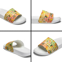 Aloha Hawaii Palaka Print Mango Plumeria Slide Sandals Tropical Vibes LT7 - Polynesian Pride