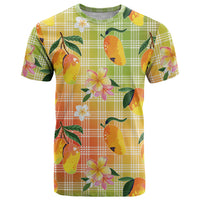 Aloha Hawaii Palaka Print Mango Plumeria T Shirt Tropical Vibes LT7 Multicolor - Polynesian Pride