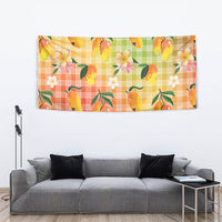 Aloha Hawaii Palaka Print Mango Plumeria Tapestry Tropical Vibes LT7 - Polynesian Pride
