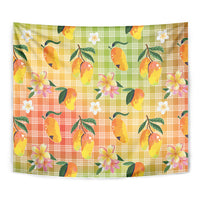 Aloha Hawaii Palaka Print Mango Plumeria Tapestry Tropical Vibes LT7 - Polynesian Pride