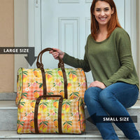Aloha Hawaii Palaka Print Mango Plumeria Travel Bag Tropical Vibes LT7 - Polynesian Pride