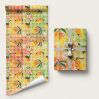 Aloha Hawaii Palaka Print Mango Plumeria Wrapping Paper Tropical Vibes LT7 58" × 23" Multicolor - Polynesian Pride