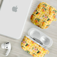 Aloha Hawaii Palaka Print Mango Plumeria AirPods Case Fresh Lemon LT7 - Polynesian Pride