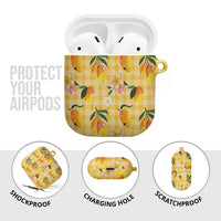 Aloha Hawaii Palaka Print Mango Plumeria AirPods Case Fresh Lemon LT7 - Polynesian Pride